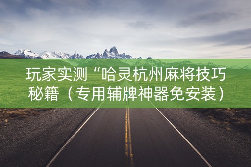 玩家实测“哈灵杭州麻将技巧秘籍（专用辅牌神器免安装）