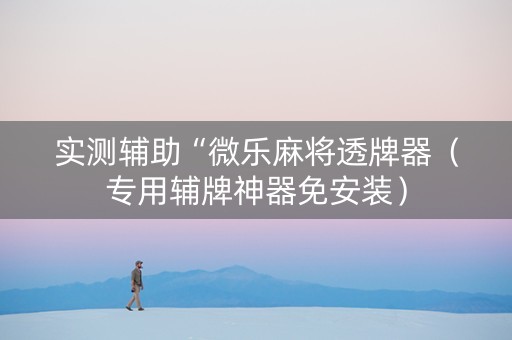 实测辅助“微乐麻将透牌器（专用辅牌神器免安装）