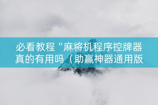 必看教程“麻将机程序控牌器真的有用吗（助赢神器通用版）