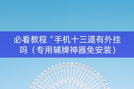 必看教程“手机十三道有外挂吗（专用辅牌神器免安装）