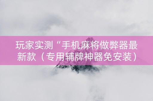 玩家实测“手机麻将做弊器最新款（专用辅牌神器免安装）