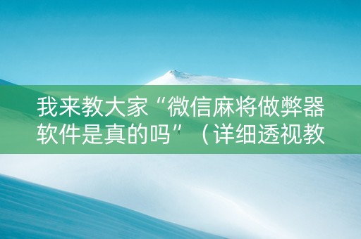 我来教大家“微信麻将做弊器软件是真的吗”（详细透视教程）-哔哩哔哩