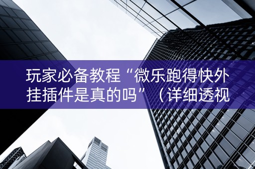 玩家必备教程“微乐跑得快外挂插件是真的吗”（详细透视教程）-哔哩哔哩