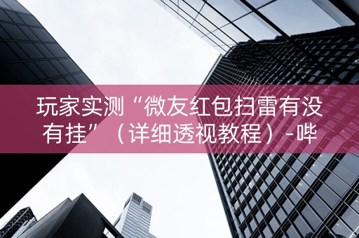 玩家实测“微友红包扫雷有没有挂”（详细透视教程）-哔哩哔哩