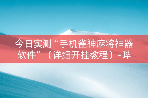 今日实测“手机雀神麻将神器软件”（详细开挂教程）-哔哩哔哩