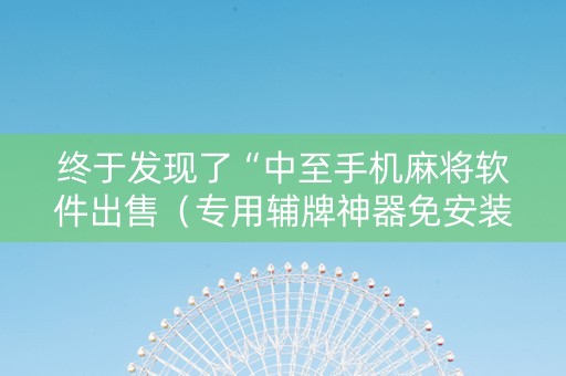 终于发现了“中至手机麻将软件出售（专用辅牌神器免安装）