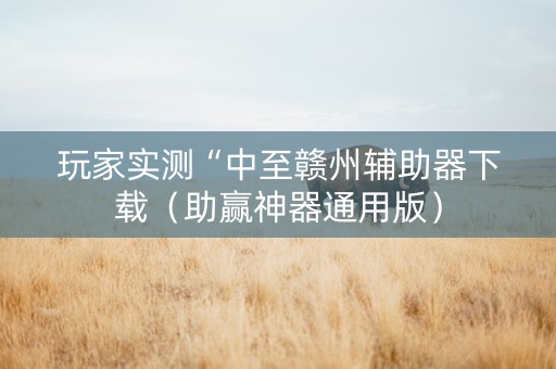 玩家实测“中至赣州辅助器下载（助赢神器通用版）