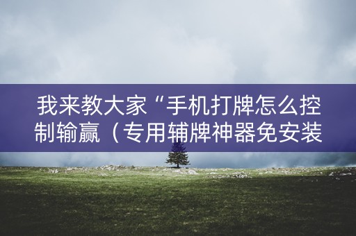我来教大家“手机打牌怎么控制输赢（专用辅牌神器免安装）