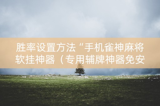 胜率设置方法“手机雀神麻将软挂神器（专用辅牌神器免安装）