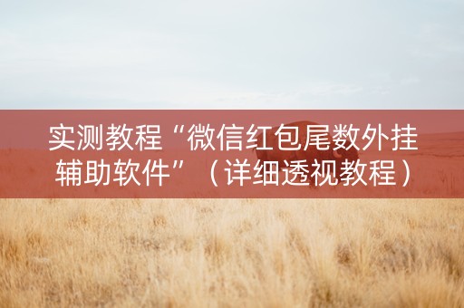 实测教程“微信红包尾数外挂辅助软件”（详细透视教程）-哔哩哔哩
