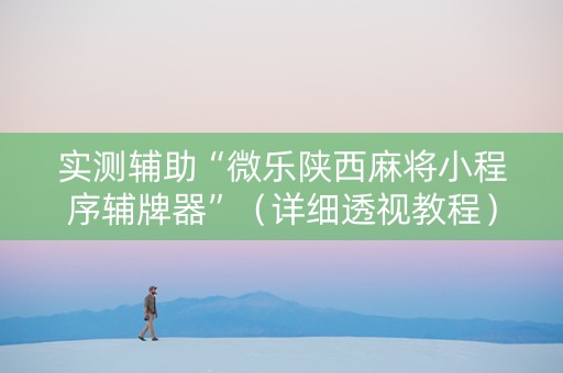 实测辅助“微乐陕西麻将小程序辅牌器”（详细透视教程）-哔哩哔哩