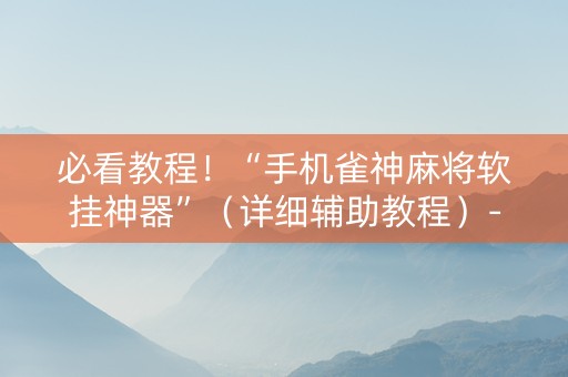 必看教程！“手机雀神麻将软挂神器”（详细辅助教程）-哔哩哔哩