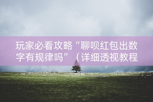 玩家必看攻略“聊呗红包出数字有规律吗”（详细透视教程）-哔哩哔哩