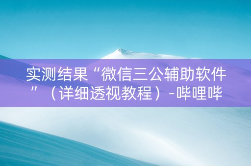 实测结果“微信三公辅助软件”（详细透视教程）-哔哩哔哩