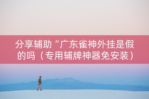 分享辅助“广东雀神外挂是假的吗（专用辅牌神器免安装）
