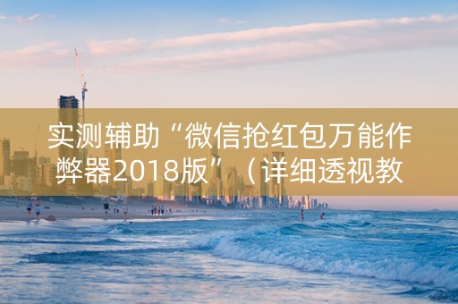 实测辅助“微信抢红包万能作弊器2018版”（详细透视教程）-哔哩哔哩