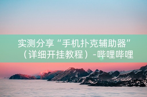 实测分享“手机扑克辅助器”（详细开挂教程）-哔哩哔哩