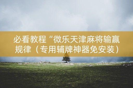 必看教程“微乐天津麻将输赢规律（专用辅牌神器免安装）