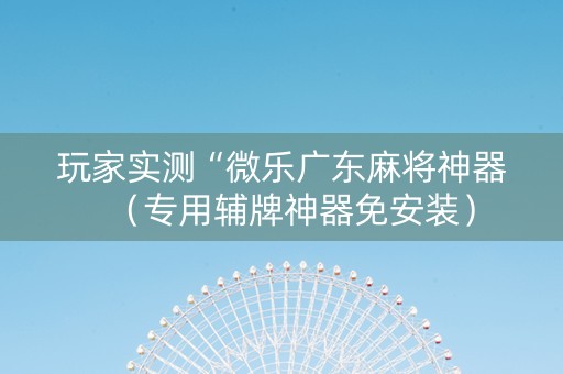 玩家实测“微乐广东麻将神器（专用辅牌神器免安装）
