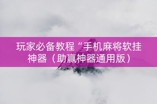 玩家必备教程“手机麻将软挂神器（助赢神器通用版）
