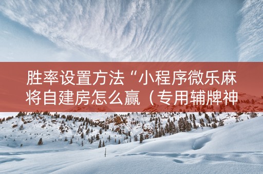 胜率设置方法“小程序微乐麻将自建房怎么赢（专用辅牌神器免安装）