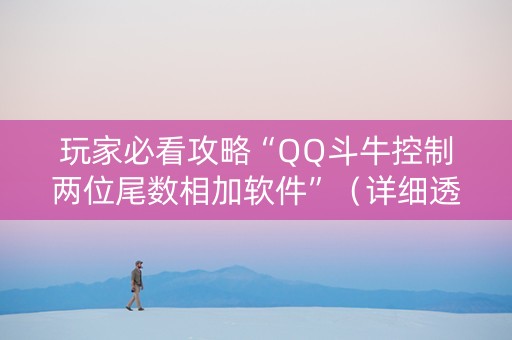 玩家必看攻略“QQ斗牛控制两位尾数相加软件”（详细透视教程）-哔哩哔哩