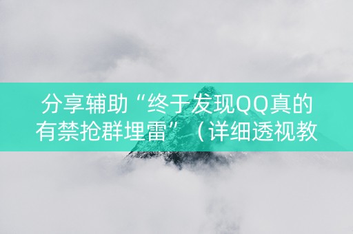 分享辅助“终于发现QQ真的有禁抢群埋雷”（详细透视教程）-哔哩哔哩