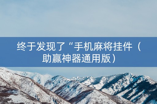 终于发现了“手机麻将挂件（助赢神器通用版）