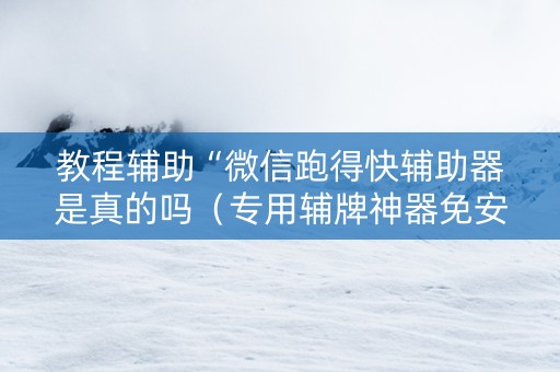 教程辅助“微信跑得快辅助器是真的吗（专用辅牌神器免安装）