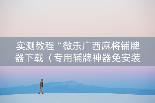 实测教程“微乐广西麻将铺牌器下载（专用辅牌神器免安装）