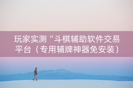 玩家实测“斗棋辅助软件交易平台（专用辅牌神器免安装）