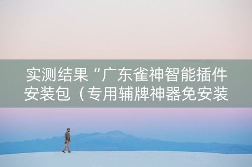 实测结果“广东雀神智能插件安装包（专用辅牌神器免安装）