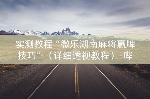 实测教程“微乐湖南麻将赢牌技巧”（详细透视教程）-哔哩哔哩