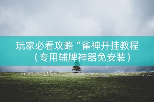 玩家必看攻略“雀神开挂教程（专用辅牌神器免安装）