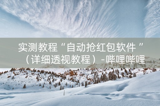 实测教程“自动抢红包软件 ”（详细透视教程）-哔哩哔哩