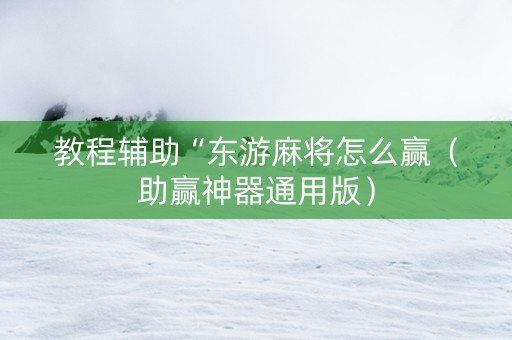 教程辅助“东游麻将怎么赢（助赢神器通用版）