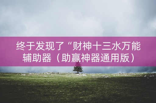 终于发现了“财神十三水万能辅助器（助赢神器通用版）