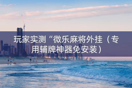 玩家实测“微乐麻将外挂（专用辅牌神器免安装）