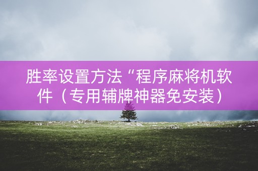 胜率设置方法“程序麻将机软件（专用辅牌神器免安装）