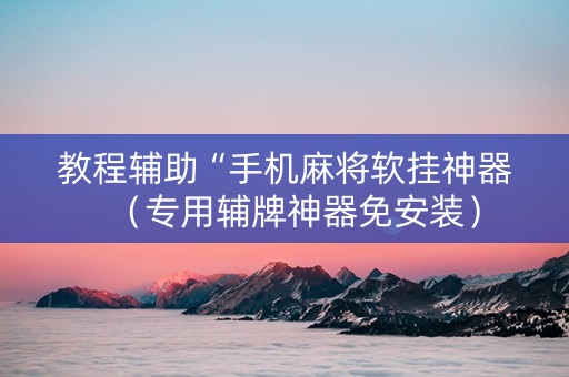 教程辅助“手机麻将软挂神器（专用辅牌神器免安装）