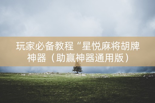 玩家必备教程“星悦麻将胡牌神器（助赢神器通用版）