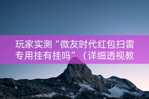玩家实测“微友时代红包扫雷专用挂有挂吗”（详细透视教程）-哔哩哔哩