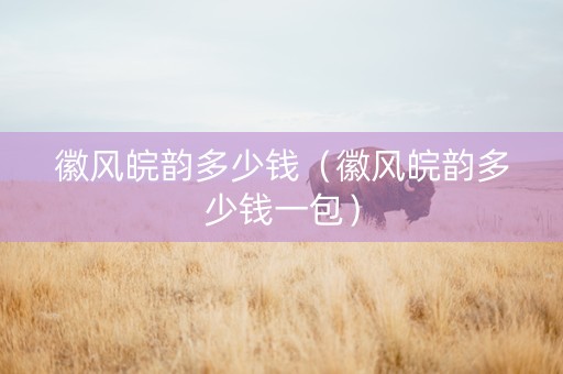 徽风皖韵多少钱（徽风皖韵多少钱一包）