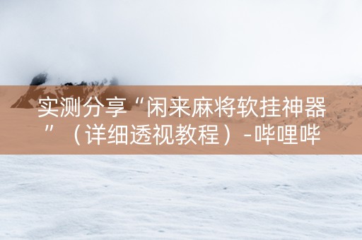 实测分享“闲来麻将软挂神器”（详细透视教程）-哔哩哔哩