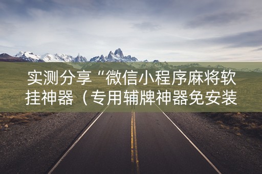 实测分享“微信小程序麻将软挂神器（专用辅牌神器免安装）