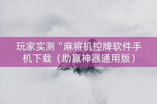 玩家实测“麻将机控牌软件手机下载（助赢神器通用版）