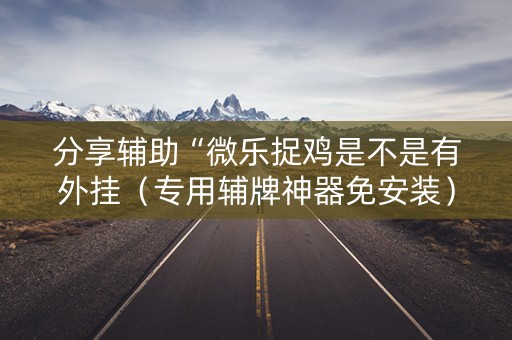 分享辅助“微乐捉鸡是不是有外挂（专用辅牌神器免安装）