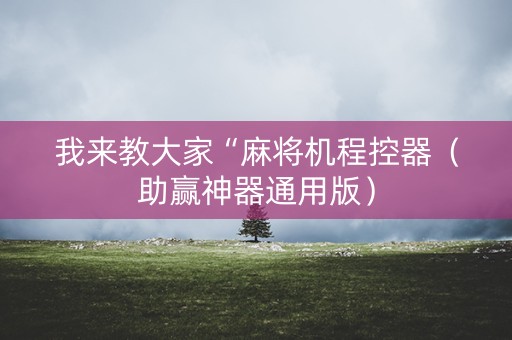 我来教大家“麻将机程控器（助赢神器通用版）
