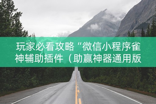 玩家必看攻略“微信小程序雀神辅助插件（助赢神器通用版）