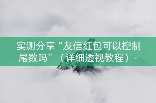 实测分享“友信红包可以控制尾数吗”（详细透视教程）-哔哩哔哩